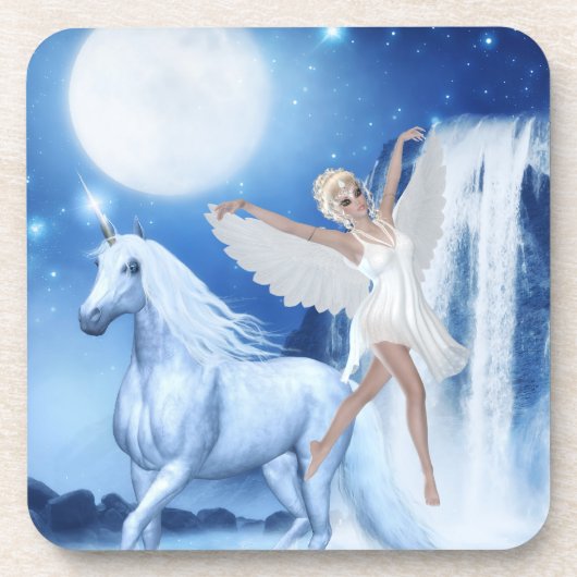 Sky Faerie Asparas en Unicorn Bier Onderzetter (Voorkant)