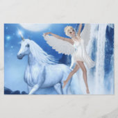 Sky Faerie Asparas en Unicorn Briefpapier (Voorkant)
