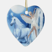 Sky Faerie Asparas en Unicorn Keramisch Ornament (Rechts)