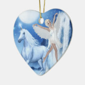 Sky Faerie Asparas en Unicorn Keramisch Ornament (Links)