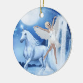Sky Faerie Asparas en Unicorn Keramisch Ornament (Links)