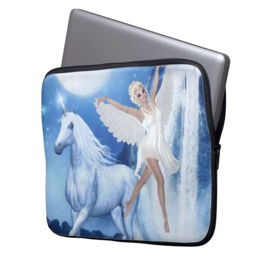 Sky Faerie Asparas en Unicorn Laptop Sleeve (Voorkant Links)