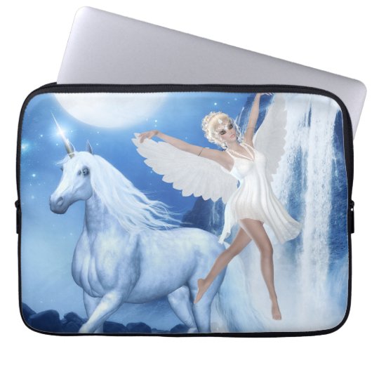 Sky Faerie Asparas en Unicorn Laptop Sleeve (Voorkant)