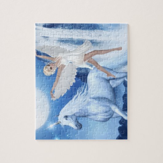 Sky Faerie Asparas en Unicorn Legpuzzel (Verticaal)