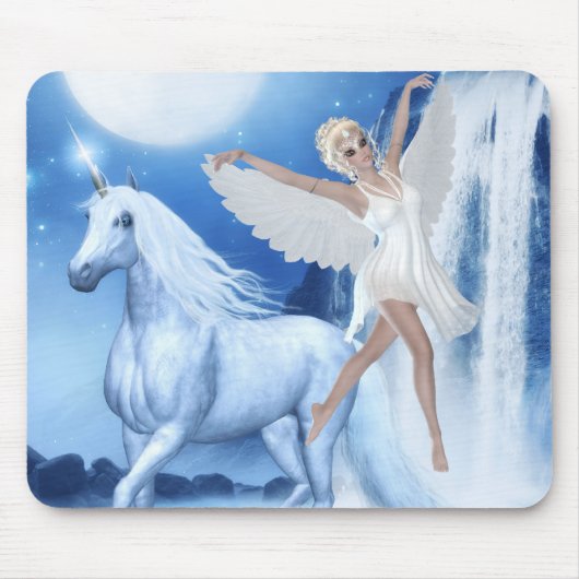 Sky Faerie Asparas en Unicorn Muismat (Voorkant)