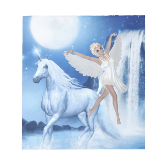 Sky Faerie Asparas en Unicorn Notitieblok (Voorkant)