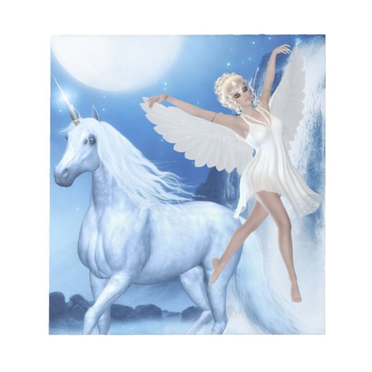 Sky Faerie Asparas en Unicorn Notitieblok (Voorkant)