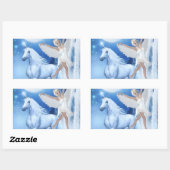 Sky Faerie Asparas en Unicorn Rechthoekige Sticker (Vel)