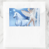 Sky Faerie Asparas en Unicorn Rechthoekige Sticker (Tas)