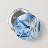 Sky Faerie Asparas en Unicorn Ronde Button 5,7 Cm (Voorkant /achterkant)