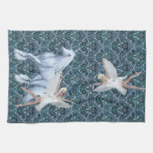 Sky Faerie Asparas en Unicorn Theedoek (Horizontaal)