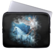 Sky Faerie Asparas en Unicorn Vignette Laptop Sleeve (Voorkant)