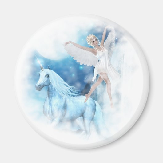 Sky Faerie Asparas en Unicorn Vignette Magneet (Voorkant)