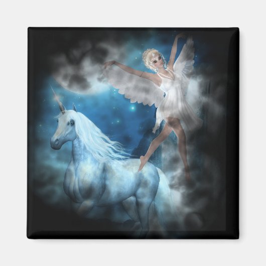 Sky Faerie Asparas en Unicorn Vignette Magneet (Voorkant)