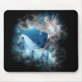 Sky Faerie Asparas en Unicorn Vignette Muismat (Voorkant)