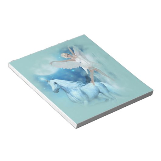 Sky Faerie Asparas en Unicorn Vignette Notitieblok (Schuin)