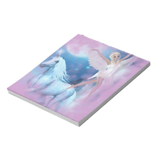 Sky Faerie Asparas en Unicorn Vignette Notitieblok (Linkerzijde)