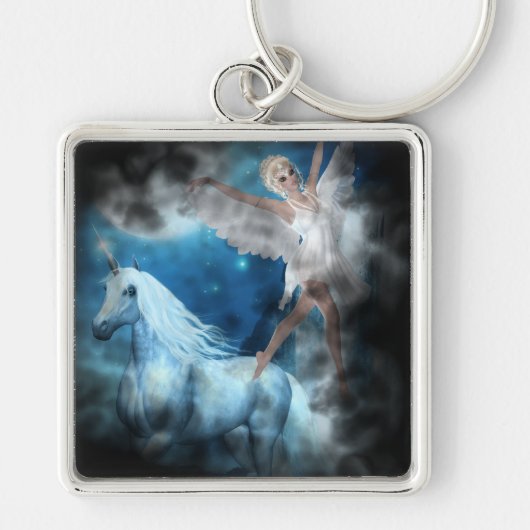 Sky Faerie Asparas en Unicorn Vignette Sleutelhanger (Voorkant)
