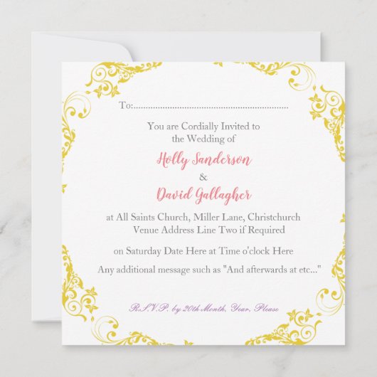 Sky & Fields Design Wedding Kaart (Achterkant)