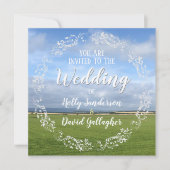 Sky & Fields Design Wedding Kaart (Voorkant)
