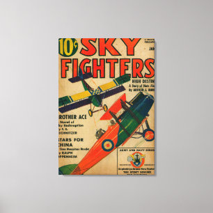 Sky Fighters Magazine Hoesje Canvas Afdruk