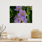 Sky Flower Vine Tropical Paars Floral Poster (Keuken)