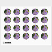 Sky Flower Vine Tropical Paars Floral Ronde Sticker (Vel)