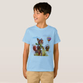 "Sky Fox" Morgen Aviator Schattig Dierenavontuur T-shirt (Voorkant volledig)