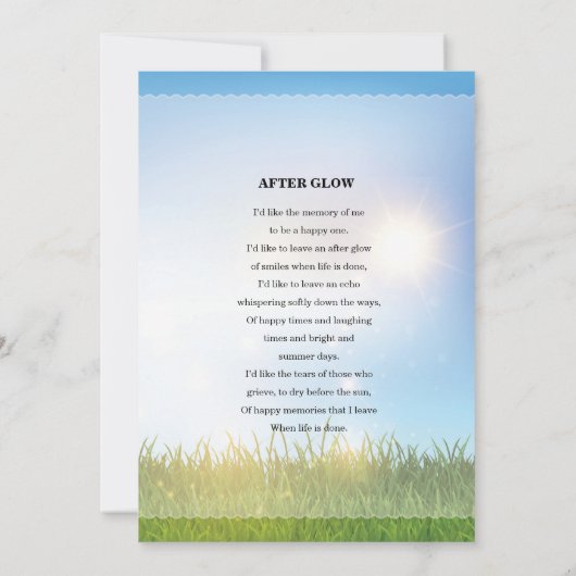 Sky Funeral Kaart Sjabloon (Achterkant)