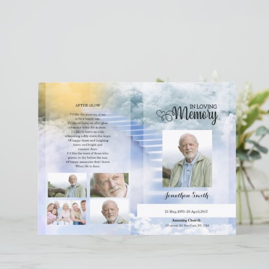 sky Funeral Program sjabloon (Staand voorkant)