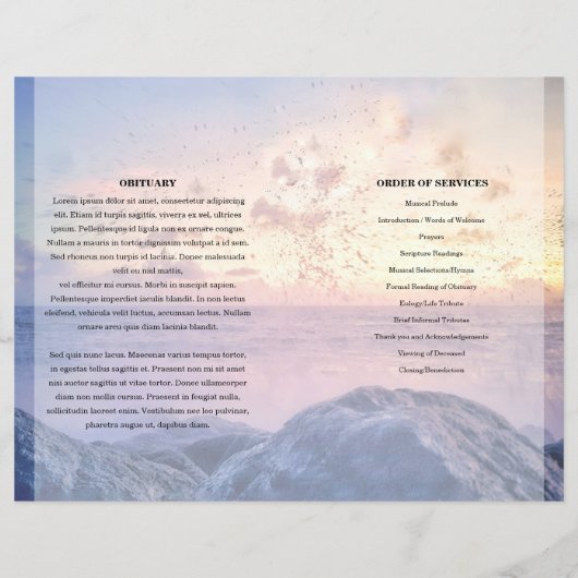 sky Funeral Program sjabloon (Achterkant)