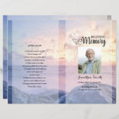 sky Funeral Program sjabloon (Voorkant / Achterkant)