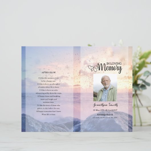 sky Funeral Program sjabloon (Staand voorkant)