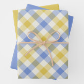 Sky Gingham Inpakpapier Vel (In situ)