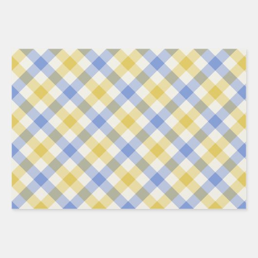 Sky Gingham Inpakpapier Vel (Voorkant)