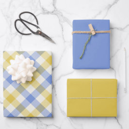 Sky Gingham Inpakpapier Vel