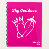 Sky Goddess, Hart met Pijl & Vliegtuig, Roze Planner (Voorkant)