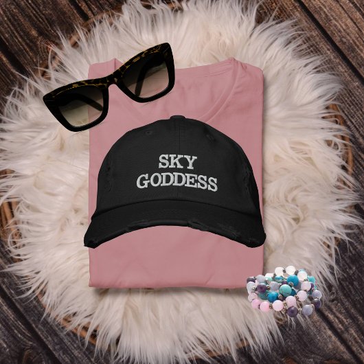 Sky Goddess Typografie, Wanderlust, Eenvoudig Geborduurde Pet
