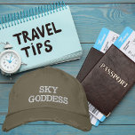 Sky Goddess Typografie, Wanderlust, Eenvoudig Geborduurde Pet<br><div class="desc">Sky Goddess Typografie,  Wanderlust,  Eenvoudig geborduurd honkbal Pet. Ontdek je passie voor avontuur met ons Wanderlust pet. Dit stijlvolle pet heeft een ontwerp dat het hart van elke reisliefhebber aanspreekt. Auteursrechten stijgen in stijl Design.</div>