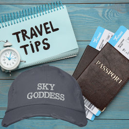 Sky Goddess Typografie, Wanderlust, Eenvoudig Geborduurde Pet
