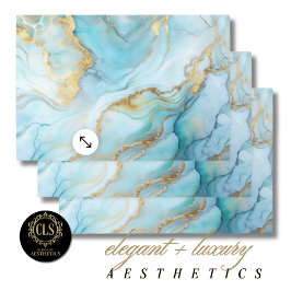 Sky & Gold Marble Luxe Aesthetics Inpakpapier Vel