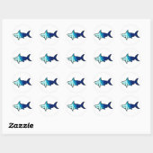 Sky gradiënt Shark Ronde Sticker (Vel)