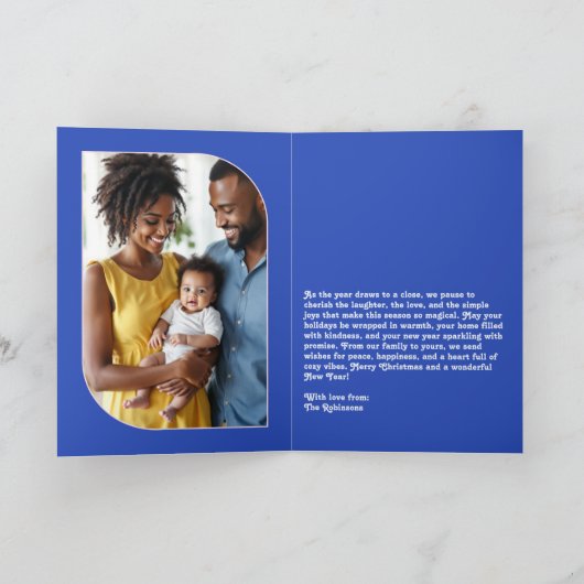 Sky Groove Happy New Year Retro Groovy Photo Feestdagen Kaart (Binnen)