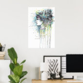 Sky Gypsy Bohemian Woman Contemmodern Art Poster (Thuiskantoor)