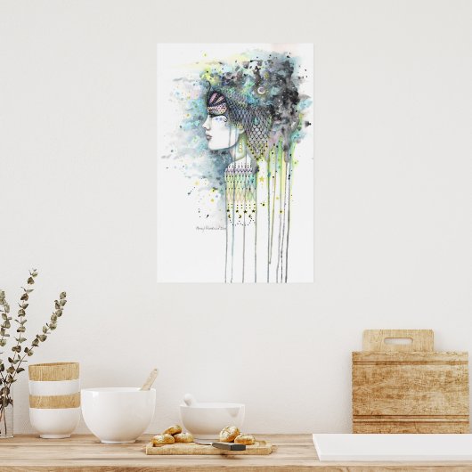Sky Gypsy Bohemian Woman Contemmodern Art Poster (Keuken)