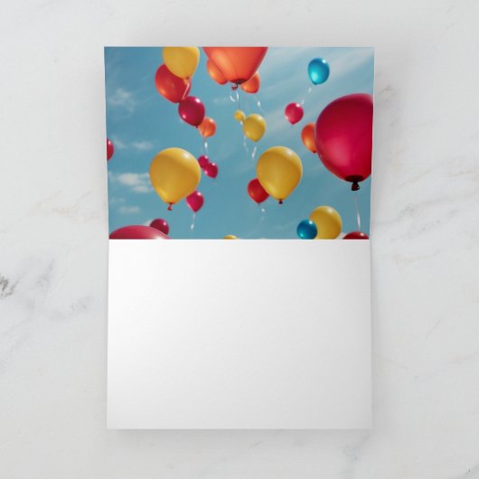 Sky High Celebrations: Een uitbarsting van verjaar Bedankkaart (Binnen)