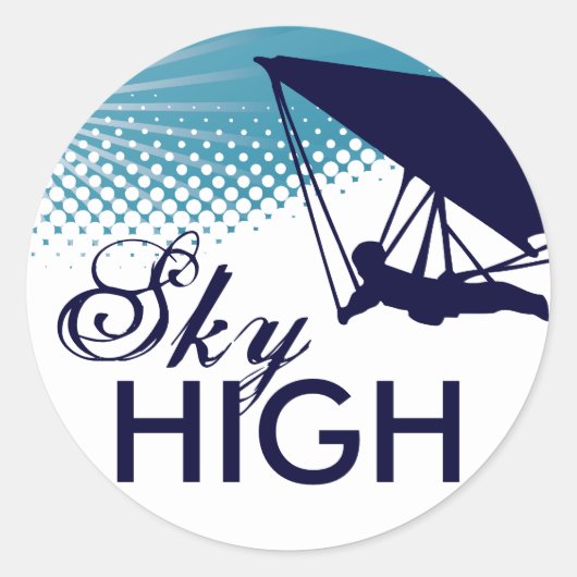sky high hang gliding ronde sticker (Voorkant)