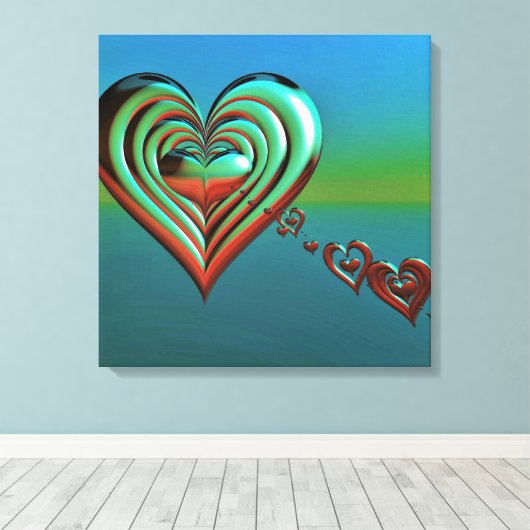 Sky High Hearts Canvas Afdruk (Insitu (Houten vloer))