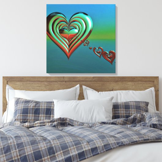 Sky High Hearts Canvas Afdruk (Insitu (Slaapkamer))