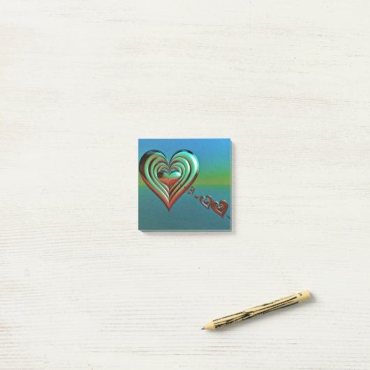 Sky High Hearts Post-it® Notes (Op bureau)